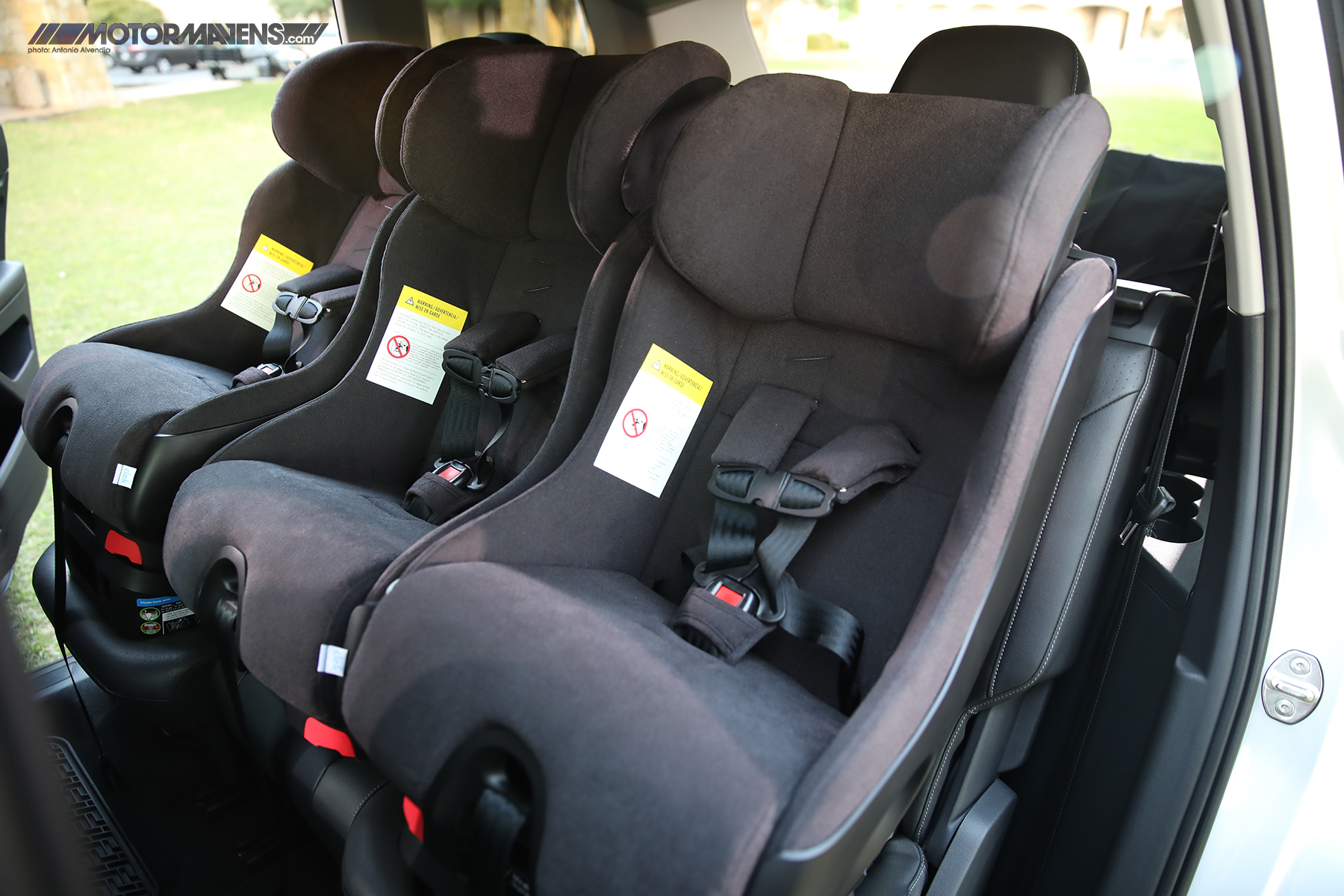 3 Baby Seats fit in VW Atlas 7 seat 3 row SUV interior 4Motion AWD Turbocharged