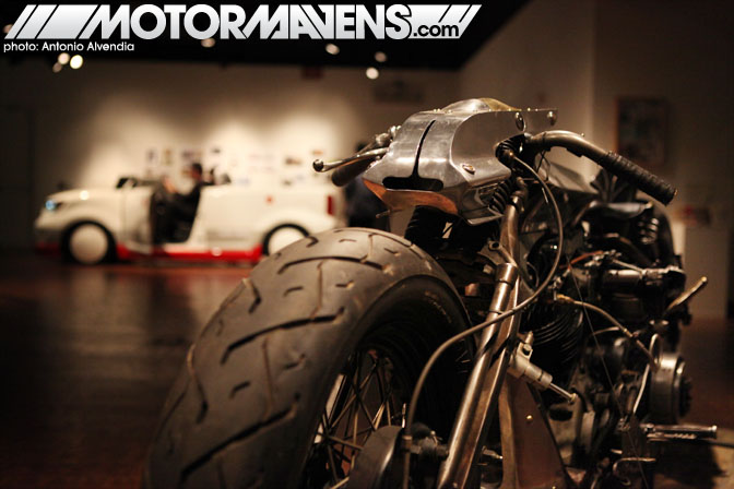 shinya kimura, janm, japanese american national museum, zen garage, o2 motorworks, oni motorworks, cafe racer, giant robot