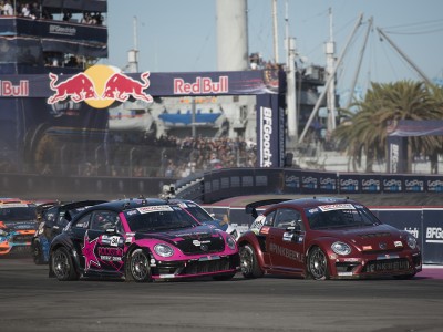 Volkswagen Wins Manufacturer Championship Red Bull Global Rallycross VW Turbo Beetle Scott Speed Tanner Foust